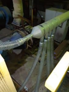 Монтаж системы аспирации на одном из заводов по производству утеплителя